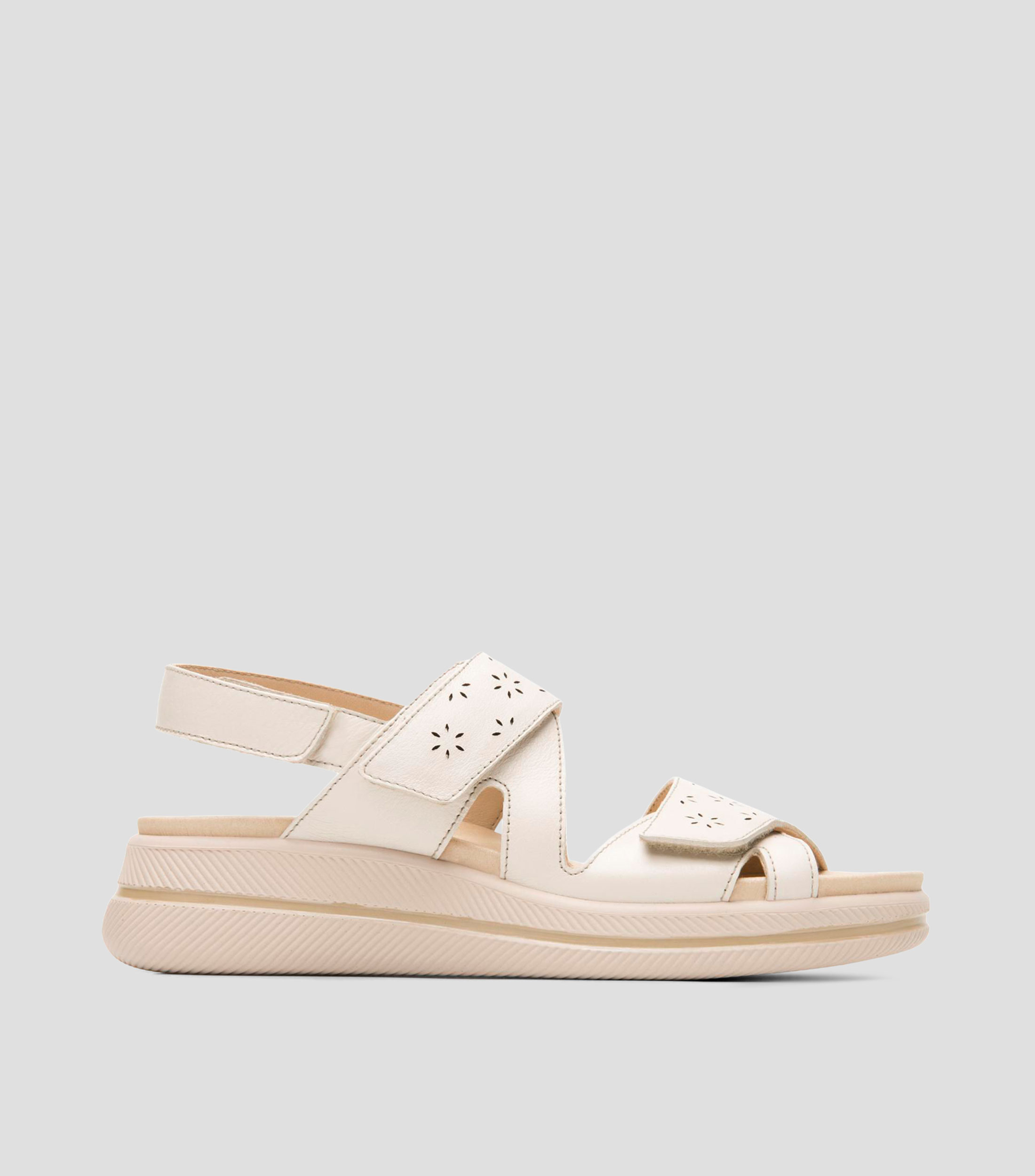 Sandalias de tacón bajo ancho en piel Vanya Mujer